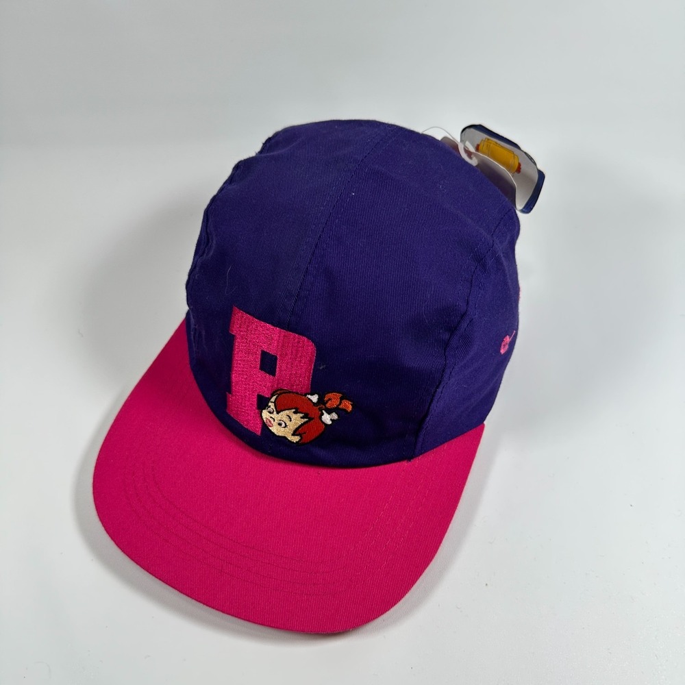Vintage 1994 Flintstones Pebbles Hat NWT 5 Panel Bedrock U Pink Purple Taiwan